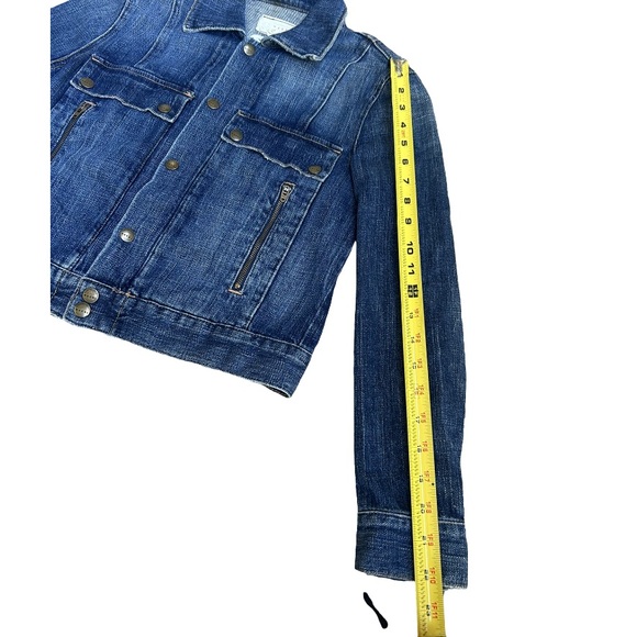 Marni x Current/Elliot Womens Dark Wash Patch Pocket Denim Jacket in size 2 - Picture 5 of 8
